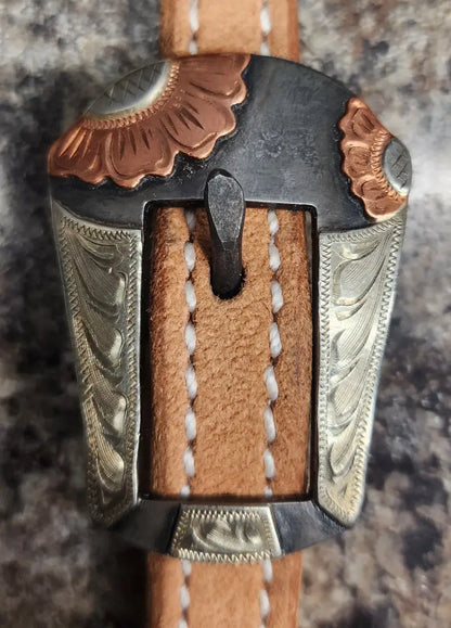 Cowperson Tack One Ear Headstall - Roughout One Ear Headstall / Dual Sunflowers Headstall