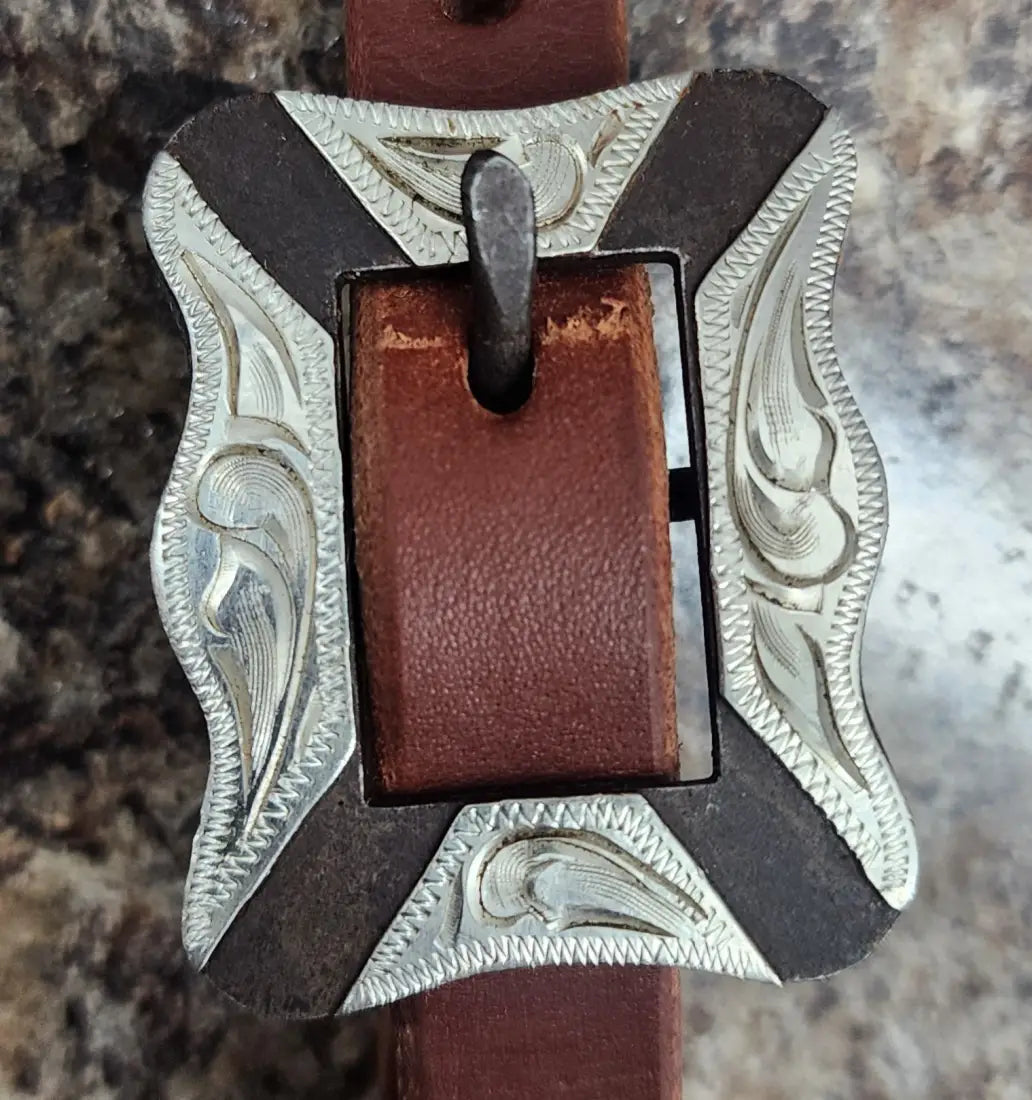 Cowperson Tack One Ear Headstall One Ear Headstall / Square Carved Silver Headstall