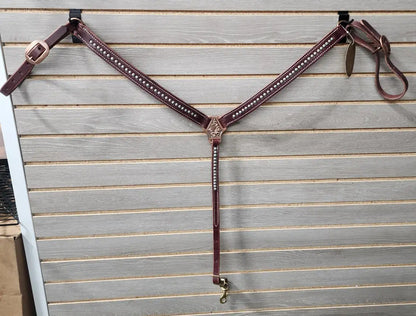 Cowperson Tack Turquoise Patina Dots Tack Set 1.25’’ Breastcollar / Dark Tack Set