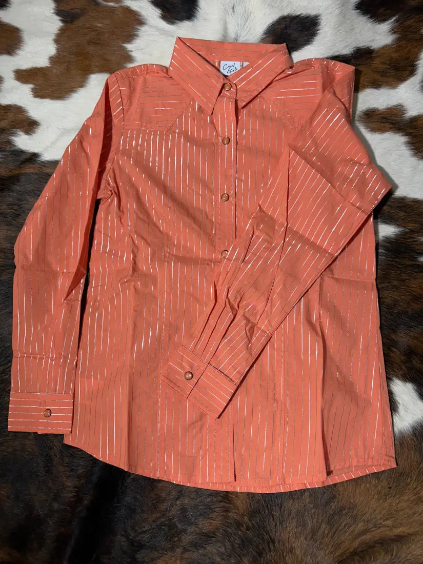 Cruel Girl’s Coral Metallic Stripe Western XSmall Girl’s Western