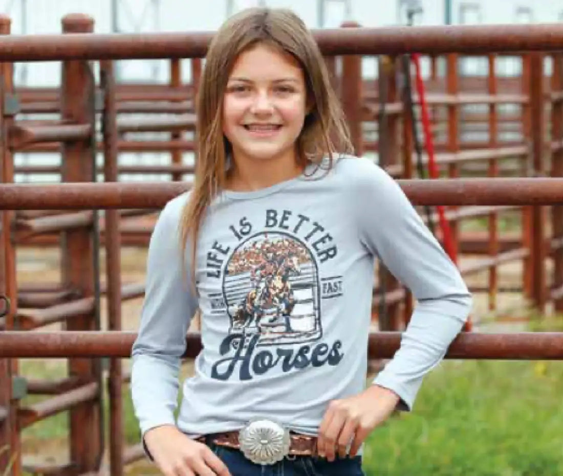 Cruel Girl’s ’Life is Better’ Long Sleeve T-Shirt Girl’s T-Shirt