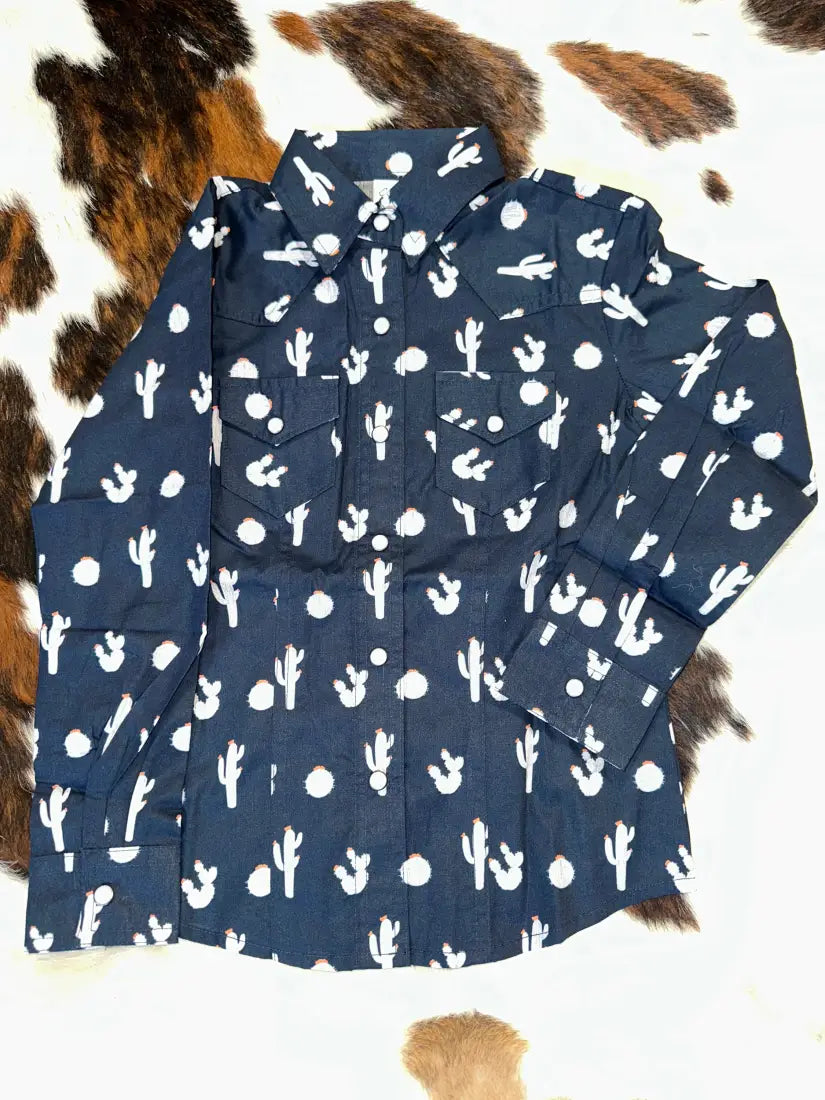 Cruel Girl’s Navy Cactus Western XSmall Girl’s Western