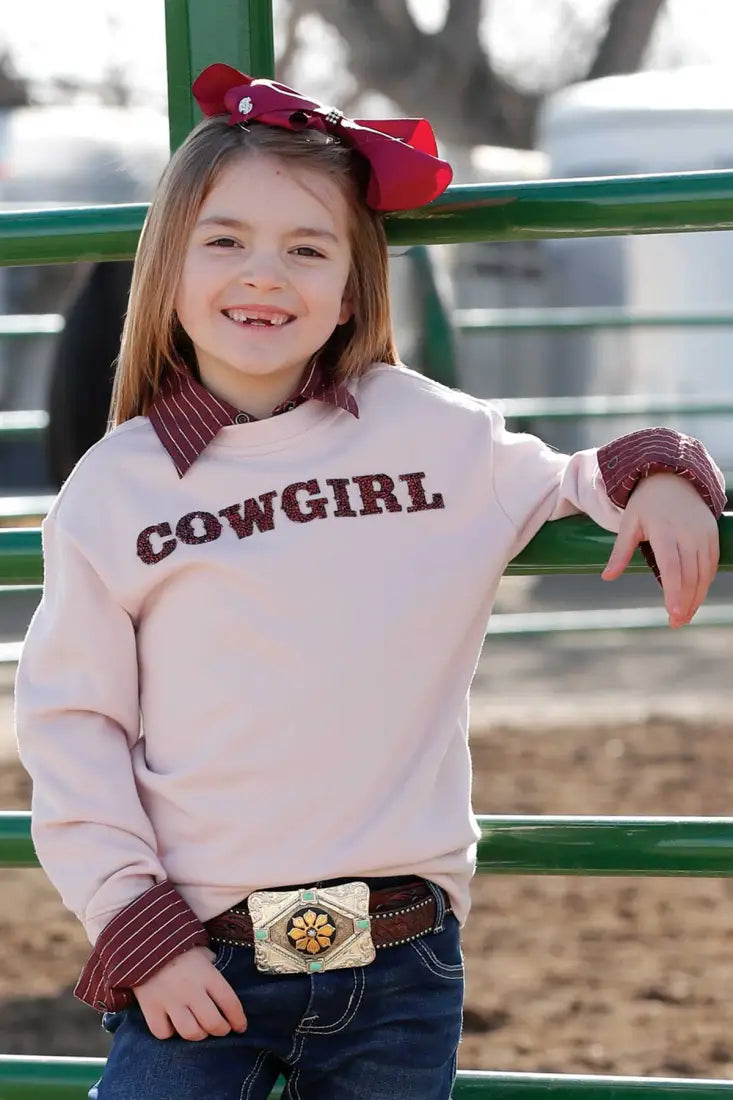 Cruel Girl’s Pink Cowgirl Sweatshirt Girl’s Pullover
