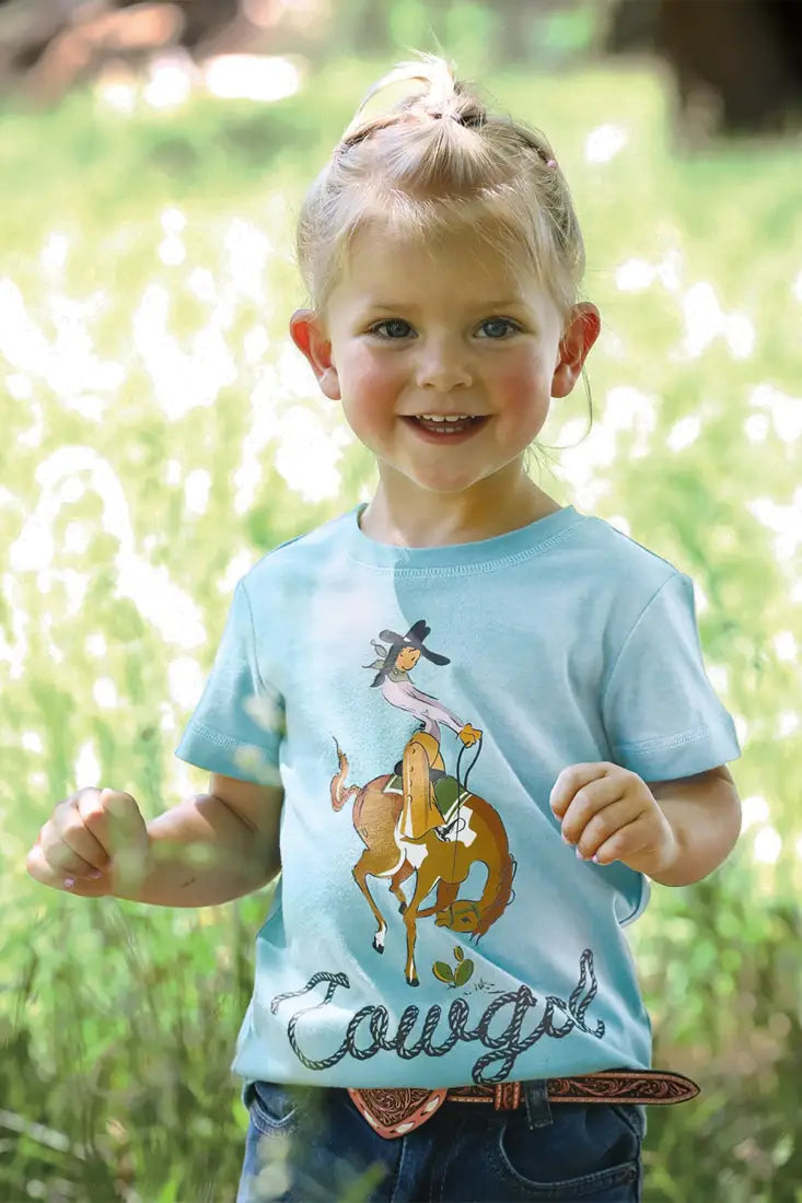 Cruel Girl’s Toddler Blue Cowgal Bronc T-Shirt 2T Girl’s Toddler Top