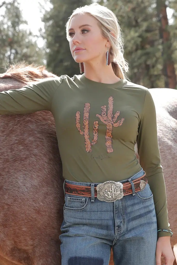 Cruel Women’s Cactus Floral Long Sleeve T-Shirt XSmall Women’s T-Shirt