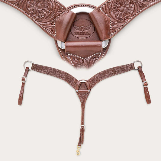 Cactus 2" Trevor Brazile Relentless Breastcollar - Floral Tooled