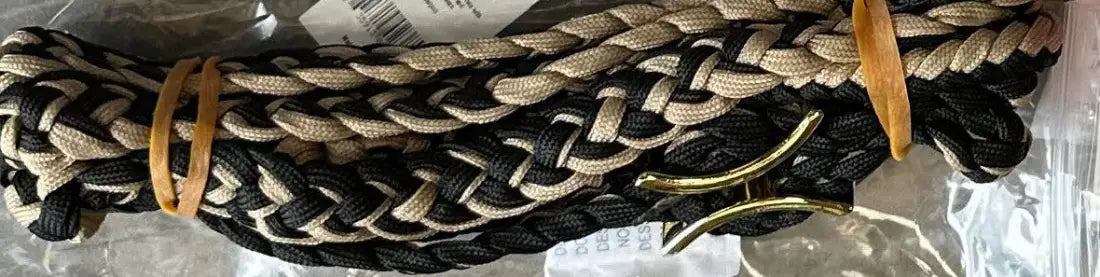 CST Braided & Knotted Barrel Reins Black/Tan / 3/4’’ / 8’ Reins