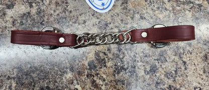 CST Chain and Leather Curb Strap Flat / Burgundy Bit Accessories