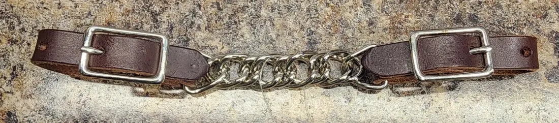 CST Chain and Leather Curb Strap Flat / Chocolate Bit Accessories