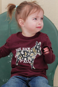 Cruel Girl's Toddler HEE-HAW Cactus Donkey Long Sleeve T-Shirt