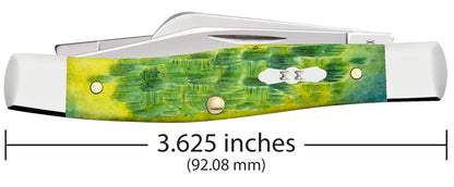 Case Peach Seed Jig Green Apple Bone Medium Stockman Knife
