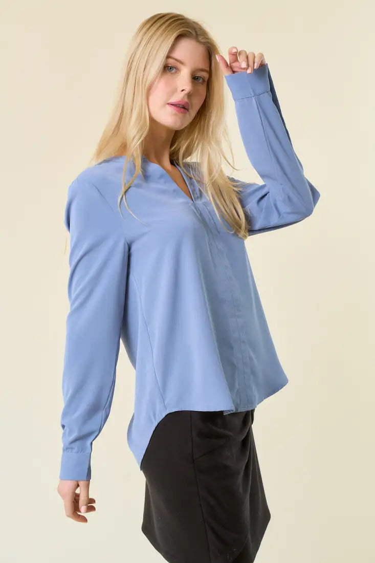 Doe & Rae Women’s Folded Neck Blouse Women’s Tank/Blouse