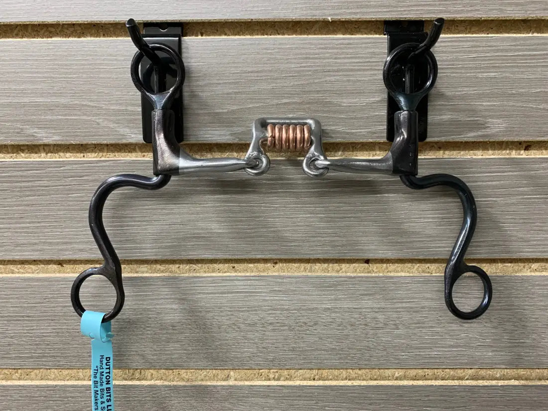 Dutton Cavalry Short Shank Bit Smooth Broken Square Port with Copper Rollers Bit