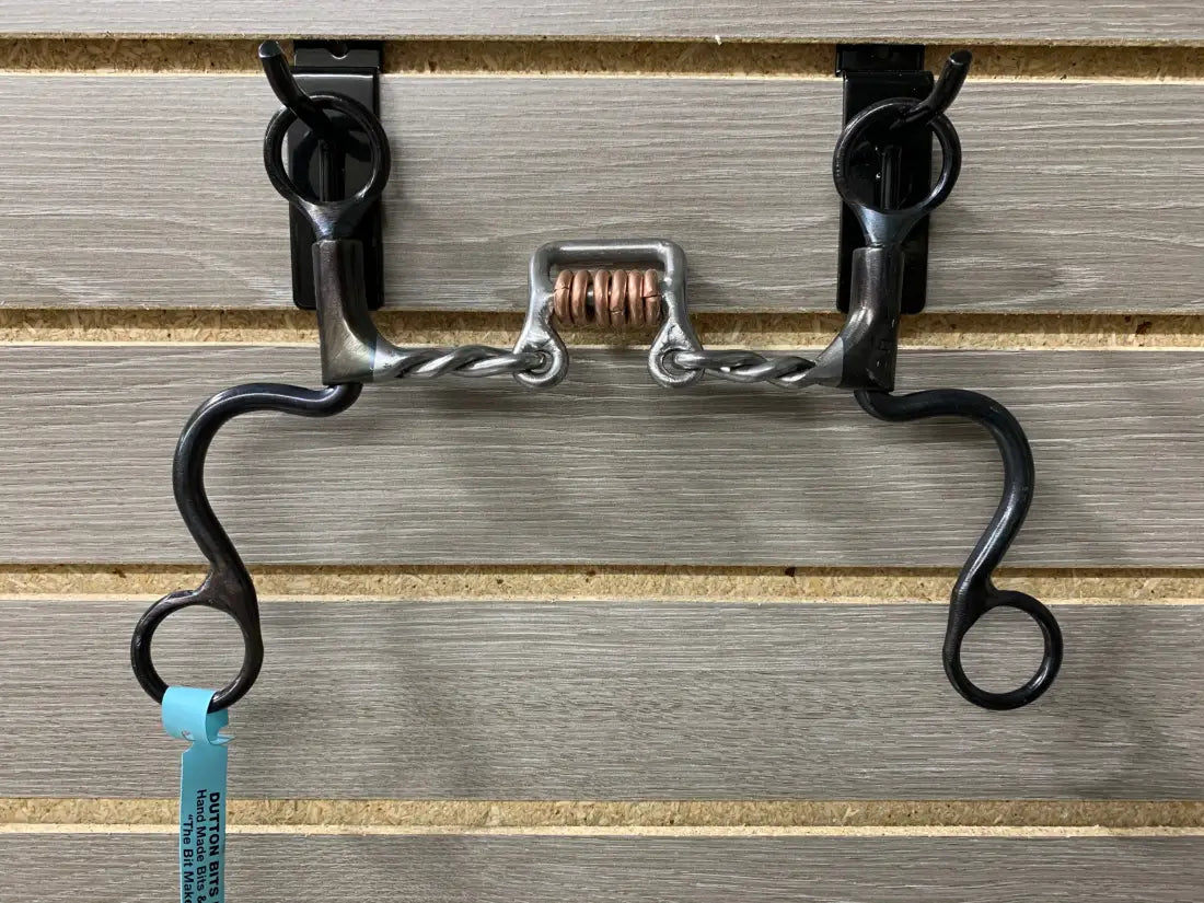 Dutton Cavalry Short Shank Bit Twisted Broken Square Port with Copper Rollers Bit