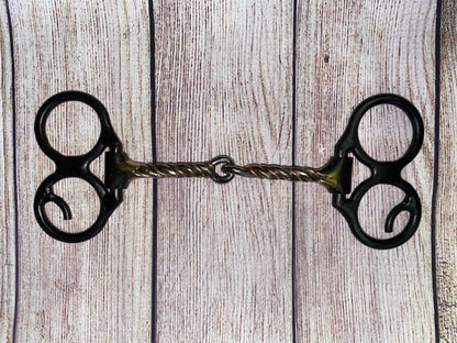 Dutton Double Ring Butterfly Shank Bit Copper Twisted Snaffle Bit
