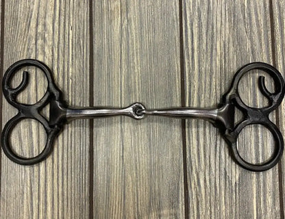 Dutton Double Ring Butterfly Shank Bit Smooth Snaffle Bit