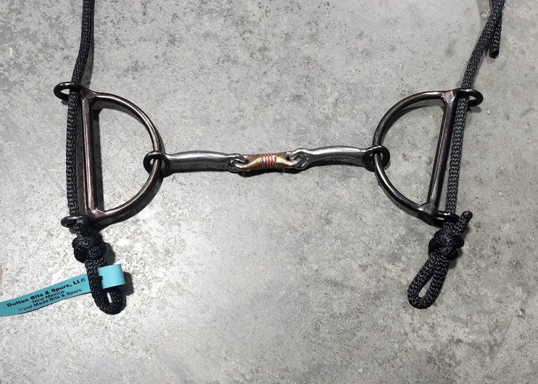 Dutton Draw Gag Bit Smooth Dogbone - Half Ring Bit