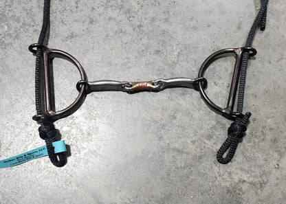 Dutton Draw Gag Bit Smooth Dogbone - Half Ring Bit