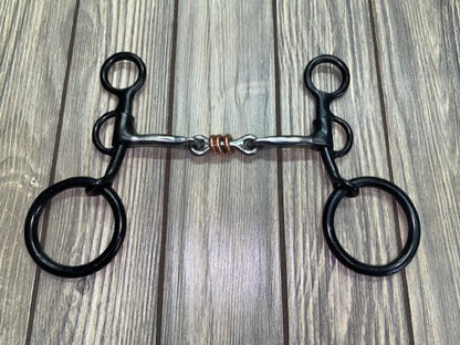 Dutton Old Cowboy Shank Bit Smooth Dogbone with Copper Rollers Bit