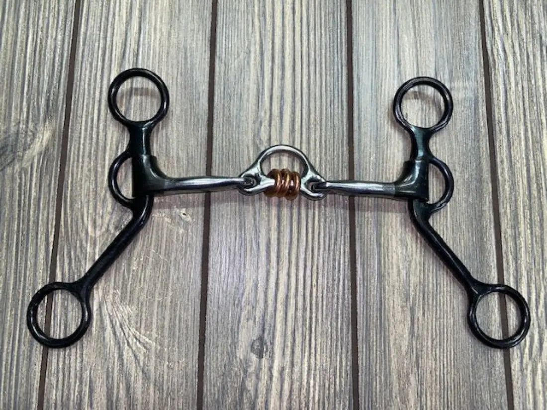 Dutton Short Shank Bit Smooth Broken Port with Copper Rollers Bit