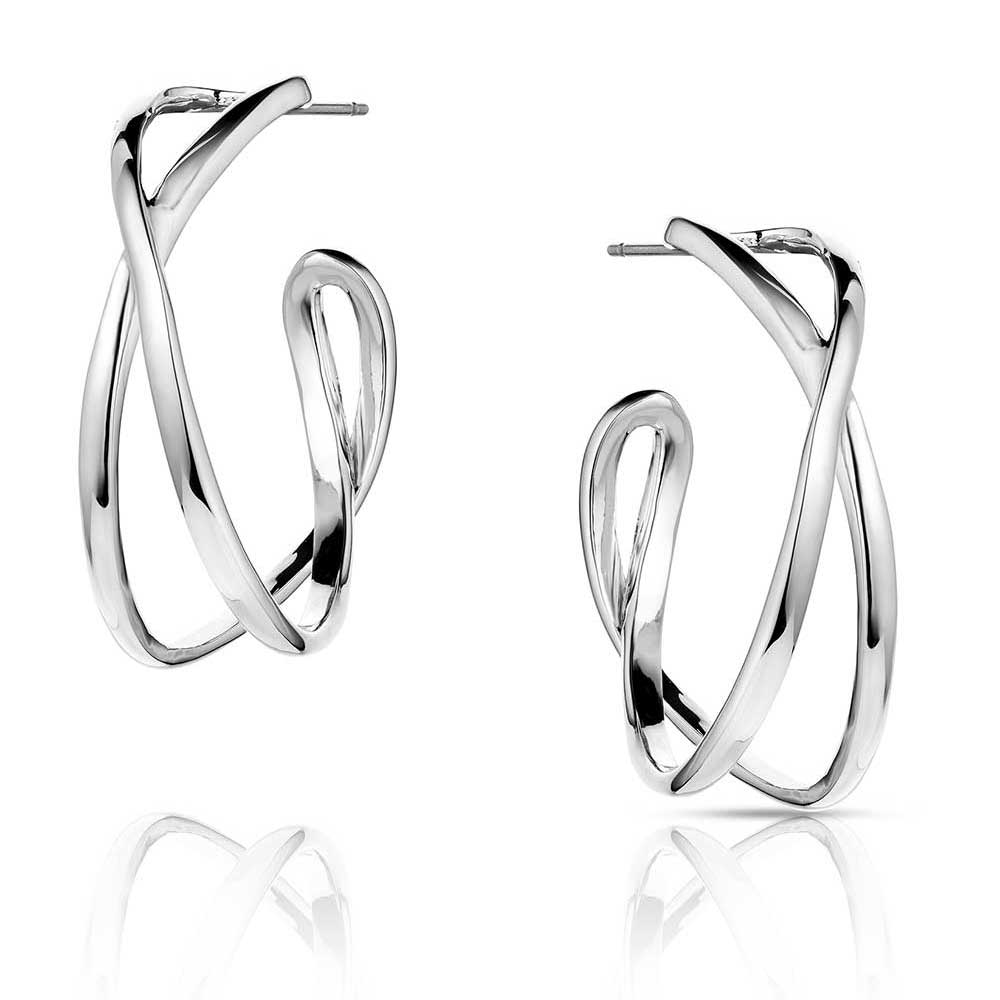 Montana Silversmith Daring Crossed Hoop Earrings