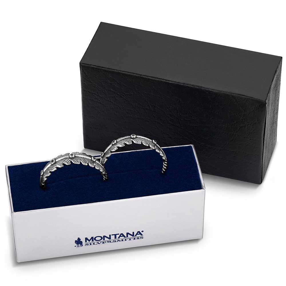 Montana Silversmiths Feathered Path Hoop Earrings