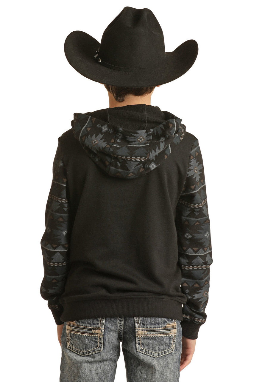 Rock & Roll Boy's Printed Terry Hoodie