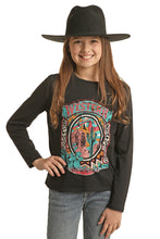 Load image into Gallery viewer, Rock &amp; Roll Girl&#39;s Leopard Western Long Sleeve T-Shirt

