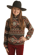 Load image into Gallery viewer, Rock &amp; Roll Girl&#39;s Aztec Sherpa Pullover

