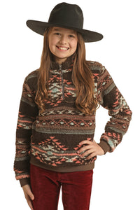 Rock & Roll Girl's Aztec Sherpa Pullover