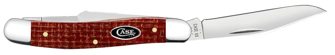 Case Dark Red Burlap Micarta Medium Stockman Knife