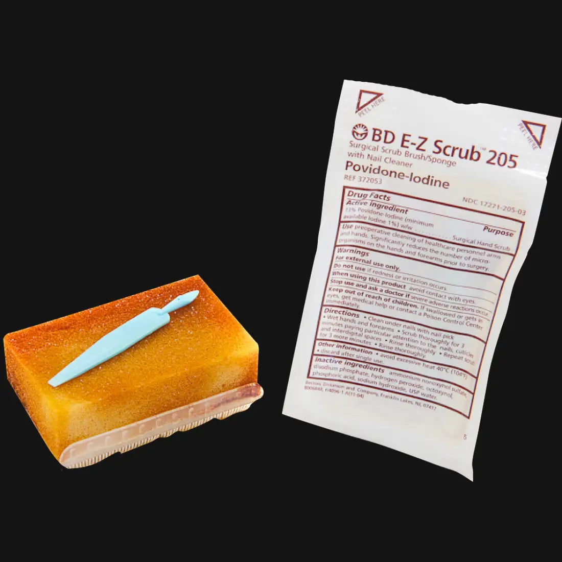 EZ Scrub Brush - 1% Povidone Iodine Wound Care