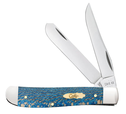 Case Blue Sycamore Wood Smooth Mini Trapper Knife