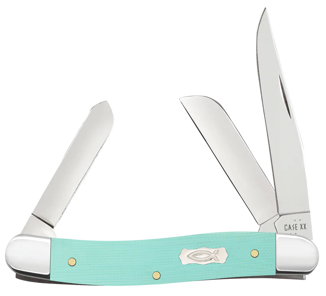 Case Smooth Seafoam Green G-10 Medium Stockman Knife