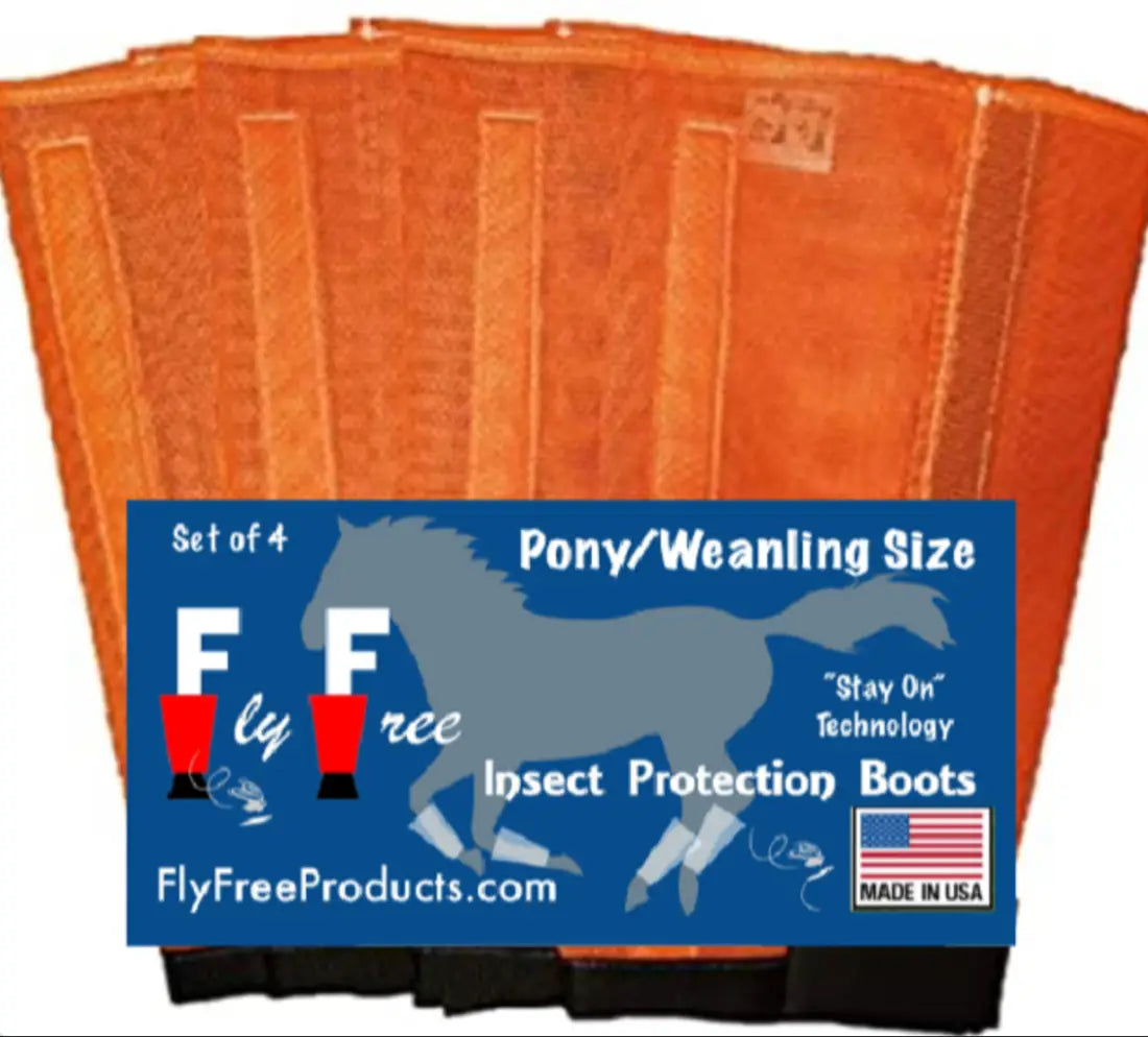 Fly Free Boots Pony/Weanling / Orange Fly Protection