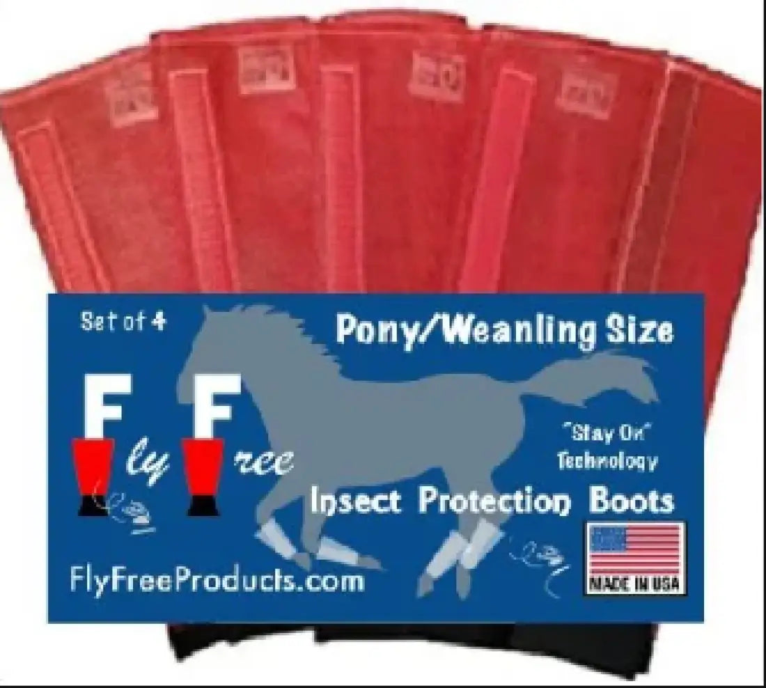 Fly Free Boots Pony/Weanling / Red Fly Protection