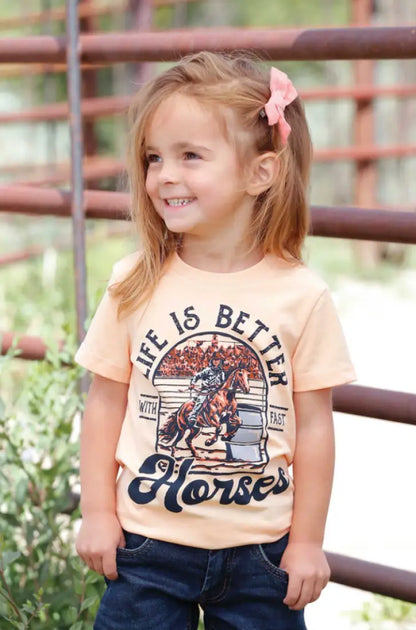Girl’s Cruel Denim Peach Toddler T-Shirt Girl’s Toddler Top