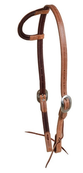 Berlin 3/4" Double-N-Stitched One Ear Headstall - Silver Buckle