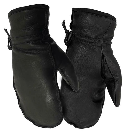 Hand Armor Black Deerskin Fashion Mittens Winter Gloves