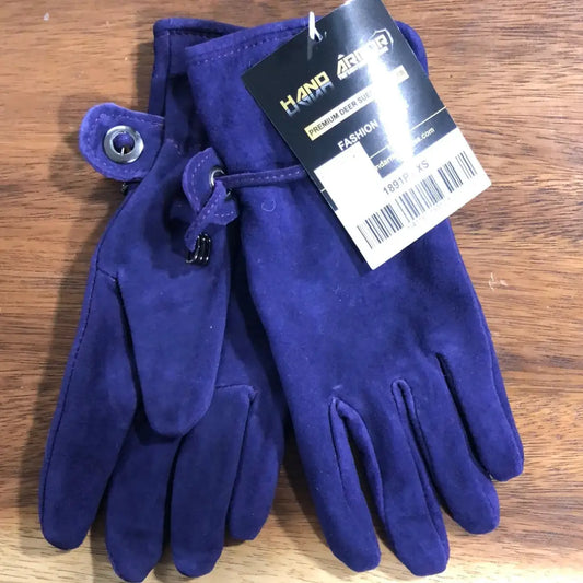 Hand Armor Deerskin Suede Fashion Gloves Purple / XSmall Winter Gloves
