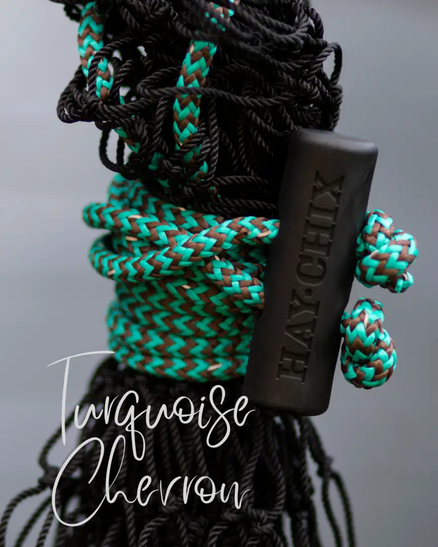 Hay Chix Half Bale Net Turquoise Chevron / 1 3/4’’ Original Hay Bags