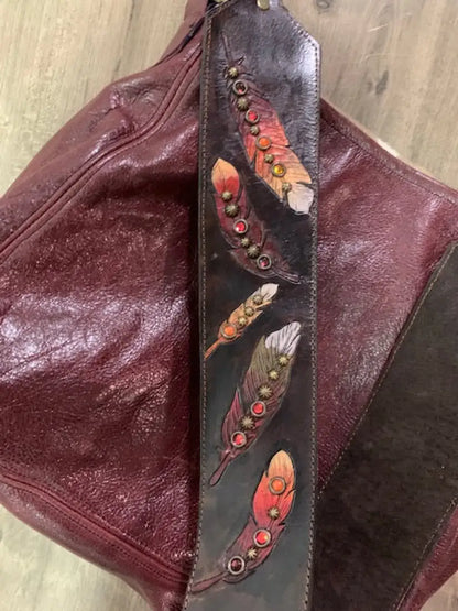 Hollipop Designs Pendleton Purse with Painted Feather Strap Purse