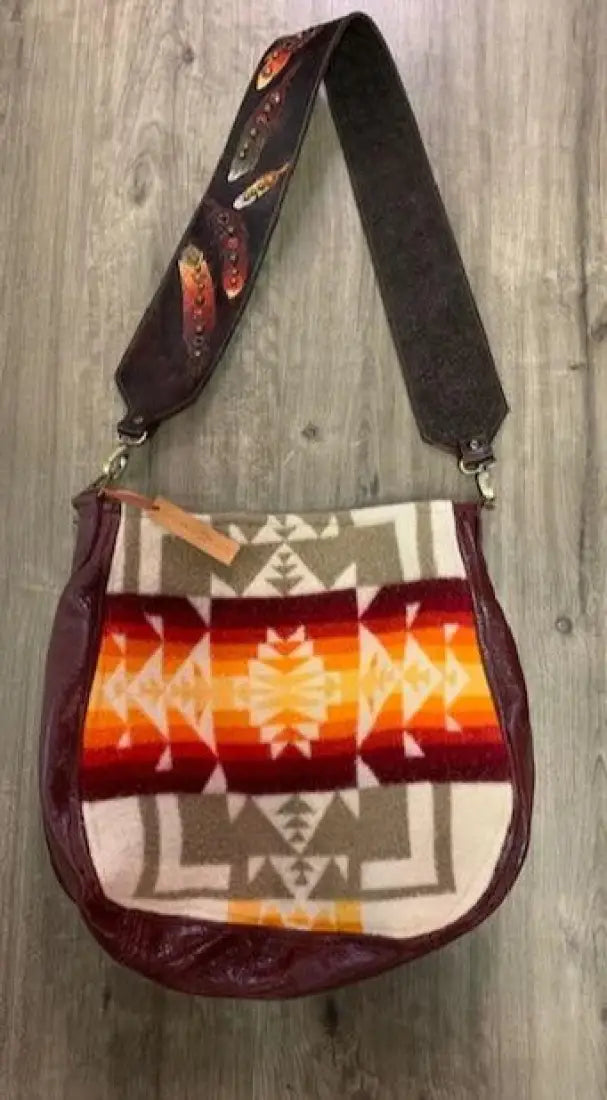 Hollipop Designs Pendleton Purse with Painted Feather Strap Purse