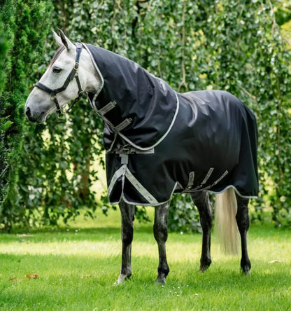 Horseware Amigo® Bravo 1200D Plus (400g Heavy) Winter Blanket 66’’ / Black/Titanium Grey & Silver Winter Blanket
