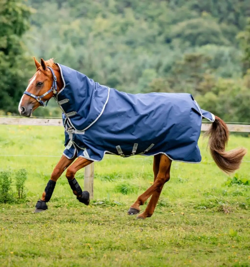 Horseware Amigo® Bravo 1200D Plus (400g Heavy) Winter Blanket 66’’ / Navy/Titanium Grey & Silver Winter Blanket