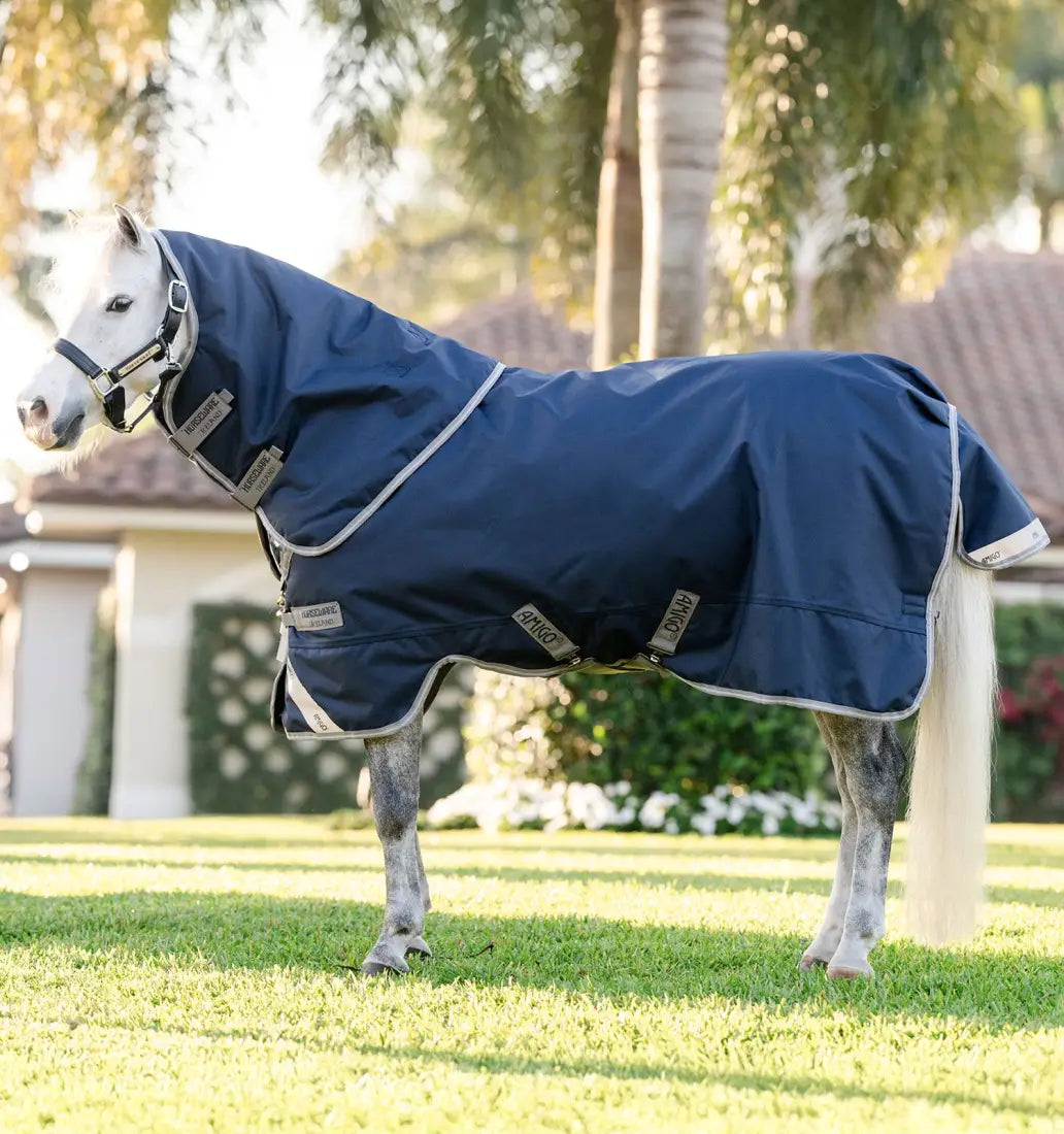 Horseware Amigo® Bravo 1200D Plus Pony (250g Medium) Winter Blanket 45’’ / Navy/Titanium Grey & Silver Winter Blanket