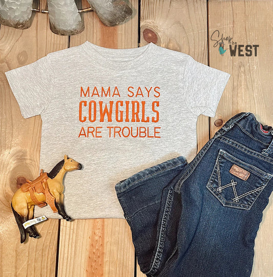 STW Boy's Toddler Rust Cowgirls Are Trouble T-Shirt