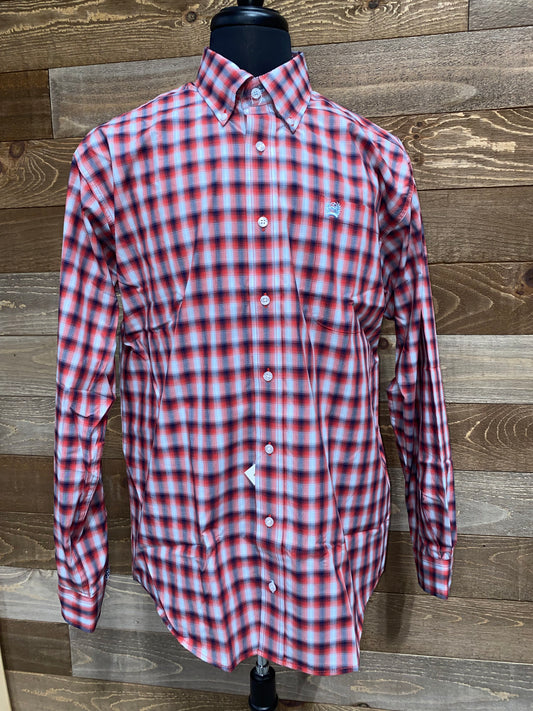 Cinch Men's Red Plaid Western Shirt