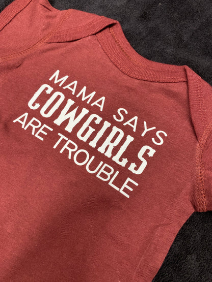 STW Boy's Infant Rust Cowgirls Are Trouble Onesie