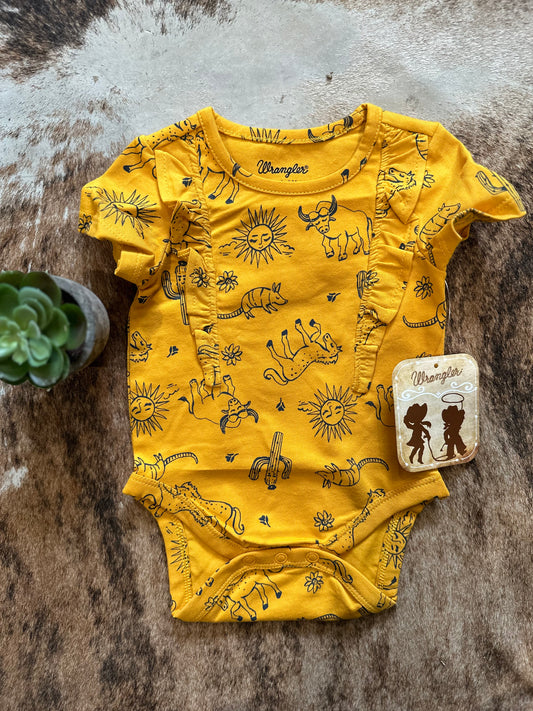 Wrangler Girl's Infant Yellow Sunshine Onesie